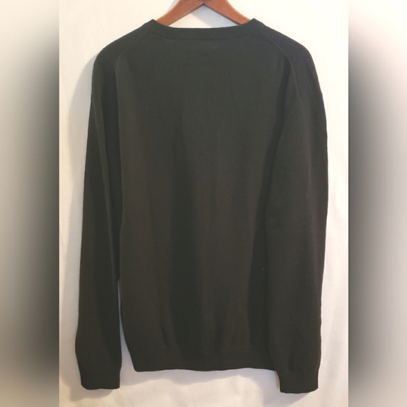 Men’s W.H Belk Black V-neck 2 Ply Cashmere Sweater Size XL - Picture 3 of 5